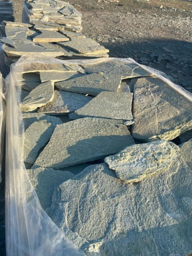 Плитняк златолит зелёный для цоколя, отмостки купить в Кусе