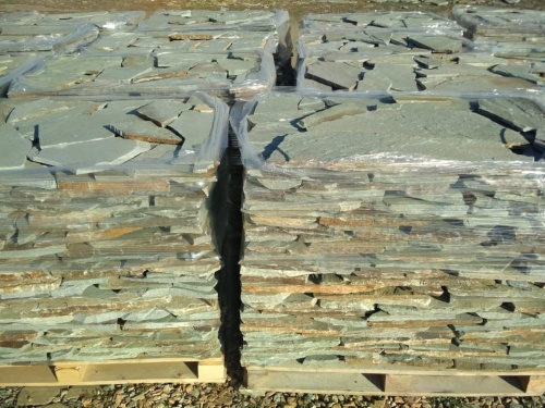 Плитняк златолит зелёный для цоколя, отмостки купить в Кусе