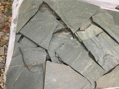 Плитняк златолит зелёный для цоколя, отмостки купить в Кусе